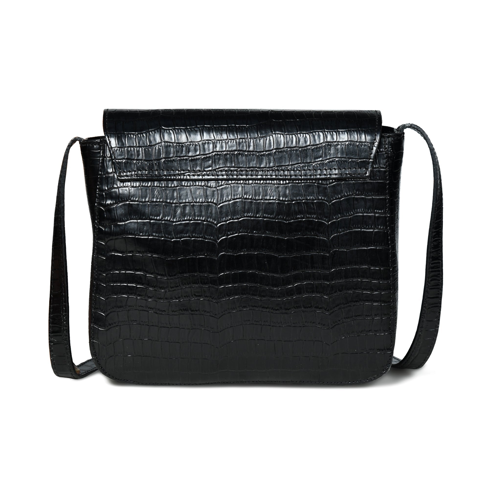Diva Black Croco Sling Bag - Glamourous Grace