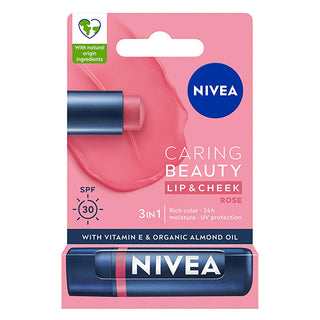 NIVEA Colored Lip Care Cream with SPF30 UV Protection - Moisturizing, Natural Ingredients, 3-in-1 Formula - Glamourous Grace