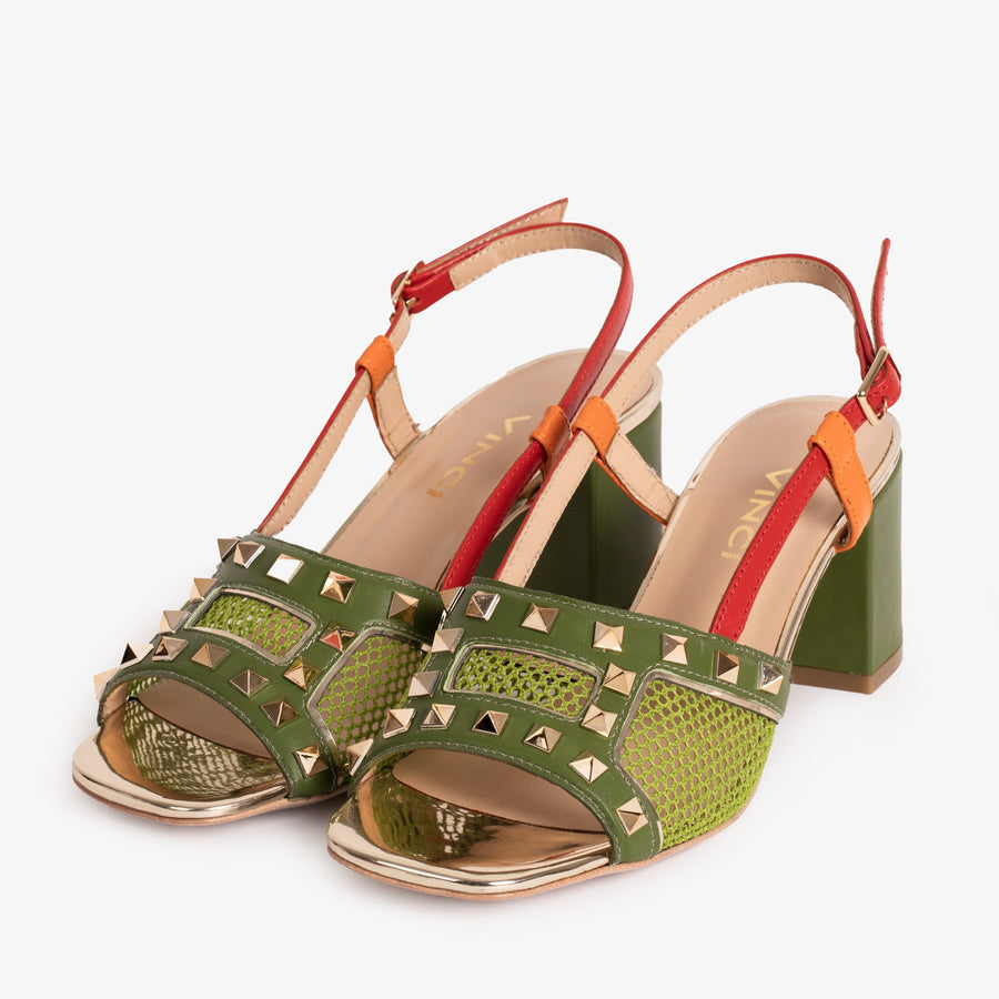 The Linea Green Leather Women Slingback Sandal - Glamourous Grace