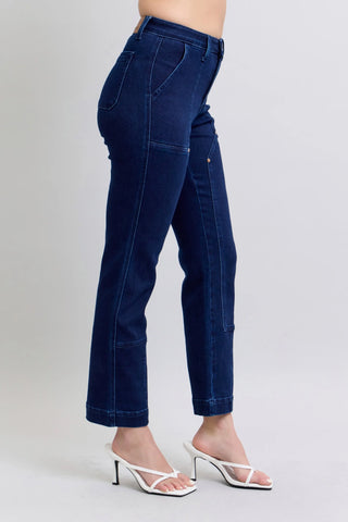 Judy Blue Edgy Glamour Indigo Wash Straight Leg Denim Jeans