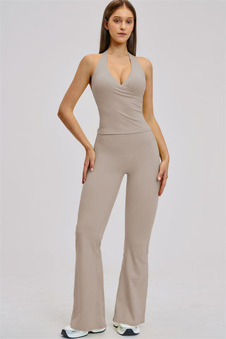 The Stride Crop Top Flared Leggings 2-Piece Set