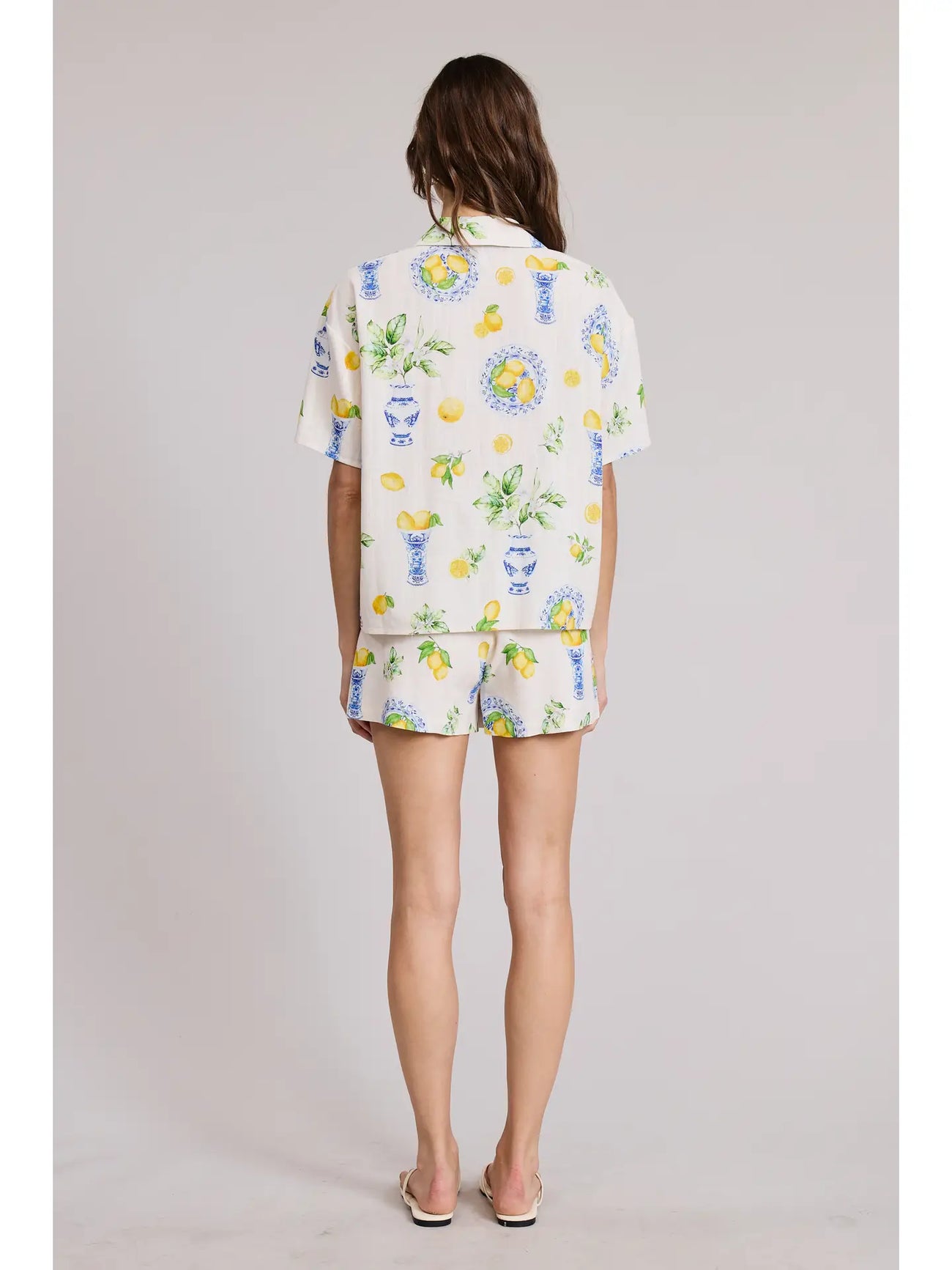 Italia Lemon Button Down Top - Glamourous Grace