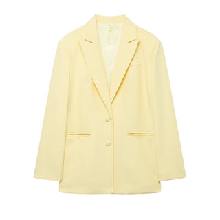 Women's Jacket Pastel Yellow Oversized Blazer BYMANYC ® New York WALL STREET LEMON SINGLE-BREASTED - New Collection