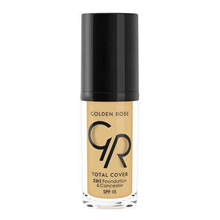 Golden Rose Total Cover 2-in-1 Foundation & Concealer - High Coverage, SPF 15, Vitamin E - 1.01 fl oz - Glamourous Grace
