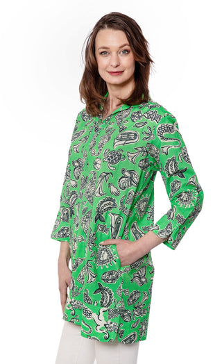 Vail Tunic Green Whimsy Print - Glamourous Grace