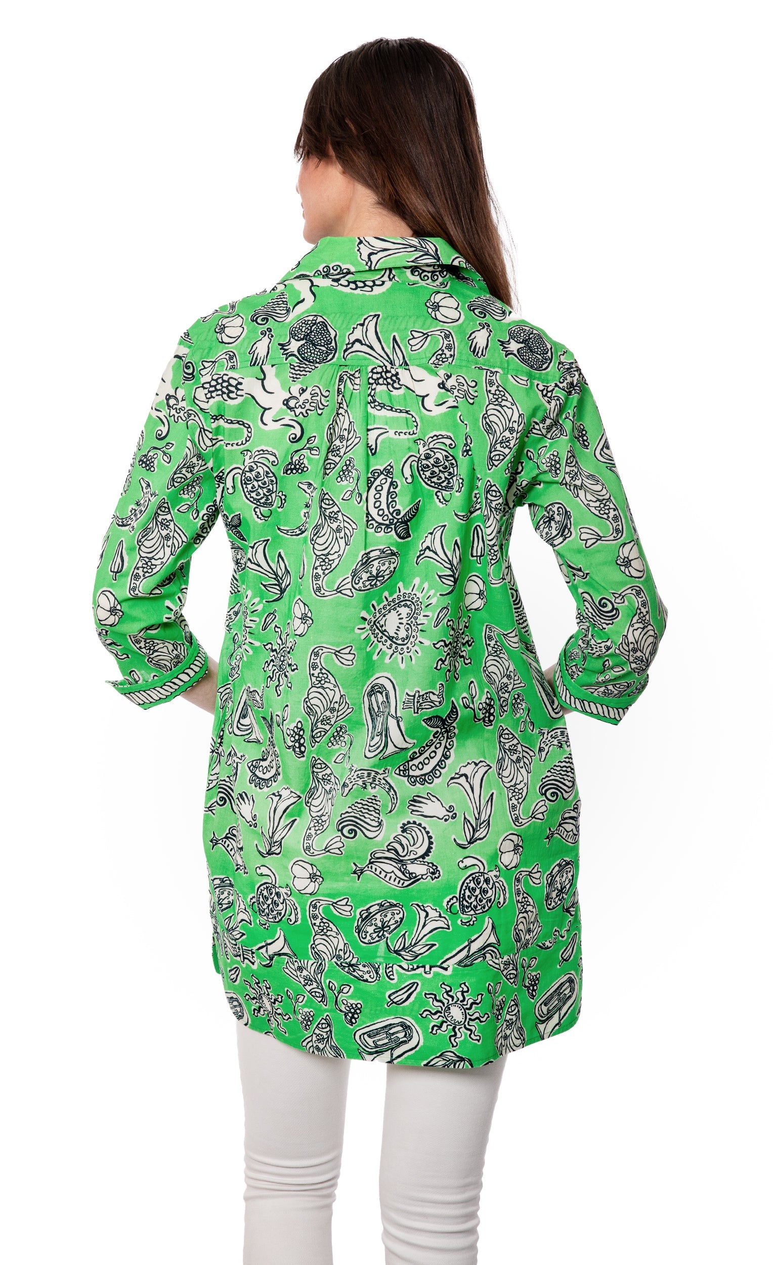 Vail Tunic Green Whimsy Print - Glamourous Grace