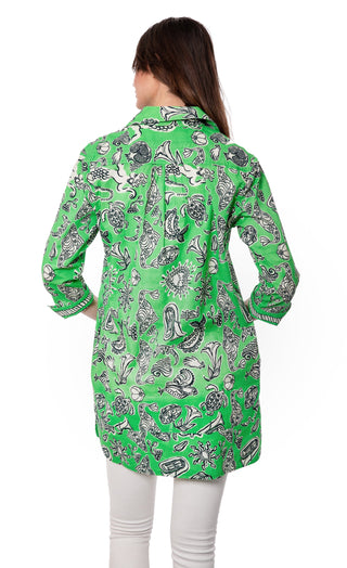 Vail Tunic Green Whimsy Print - Glamourous Grace