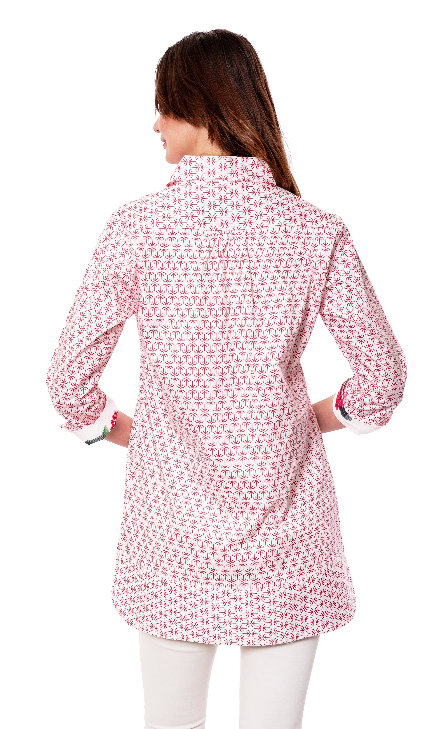 Vail Tunic Mini Pink Palms Print - Glamourous Grace