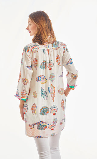 Vail Tunic Seashells Multi Colored In Voile - Glamourous Grace