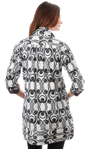 Vail Tunic Black White Geometric - Glamourous Grace