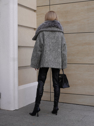 Pre-Order. Ships September 2026. Ares Genuine Fur Trim Down Fill Mohair Parka