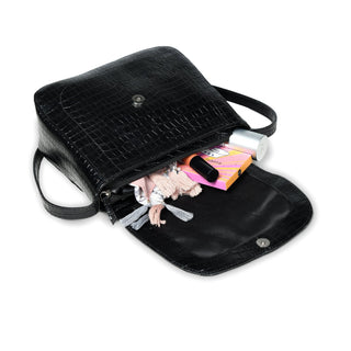 Diva Black Croco Sling Bag - Glamourous Grace