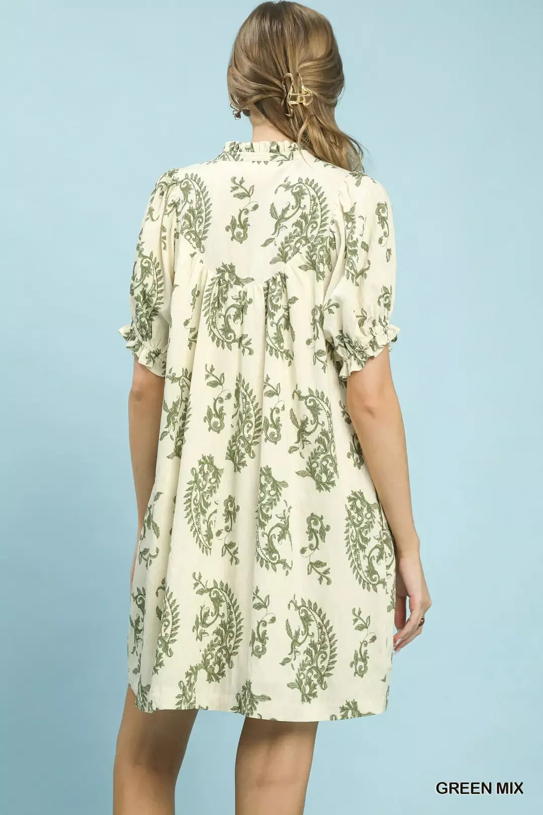 Umgee Mix Paisley Scallop Trim Dress - Glamourous Grace