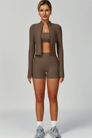 The Burst Jacket Sports Bra Shorts 3-Piece Set