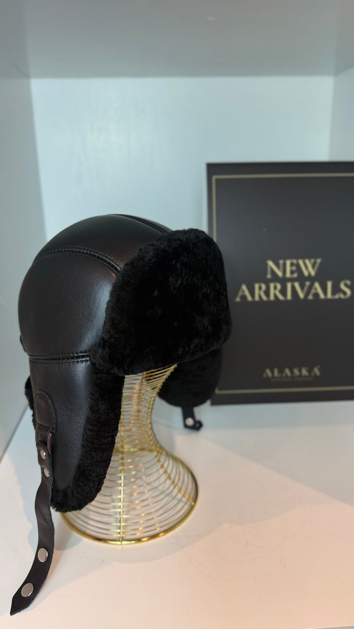 Genuine Leather Shearling Hat Unisex