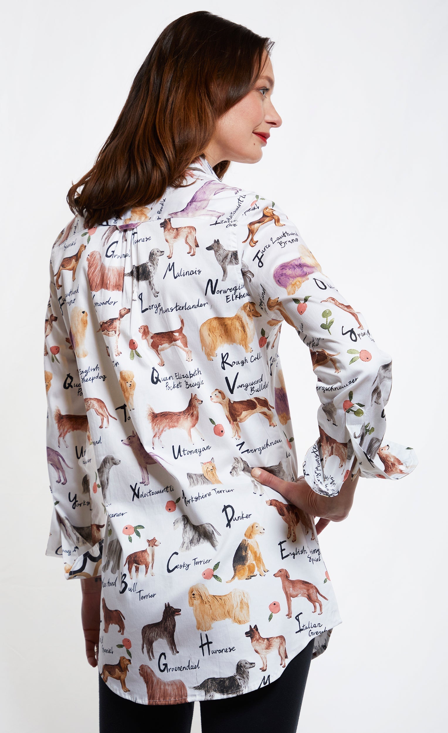 Jackson Hole Tunic Boyfriend Shirt Doggies And Their Pedigree Names - Glamourous Grace