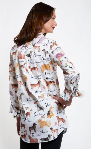 Jackson Hole Tunic Boyfriend Shirt Doggies And Their Pedigree Names - Glamourous Grace