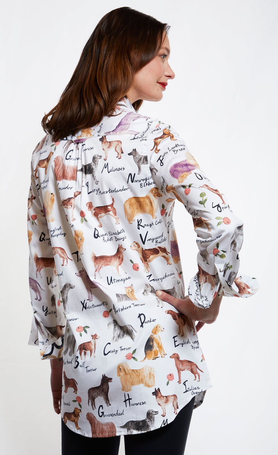 Jackson Hole Tunic Boyfriend Shirt Doggies And Their Pedigree Names - Glamourous Grace