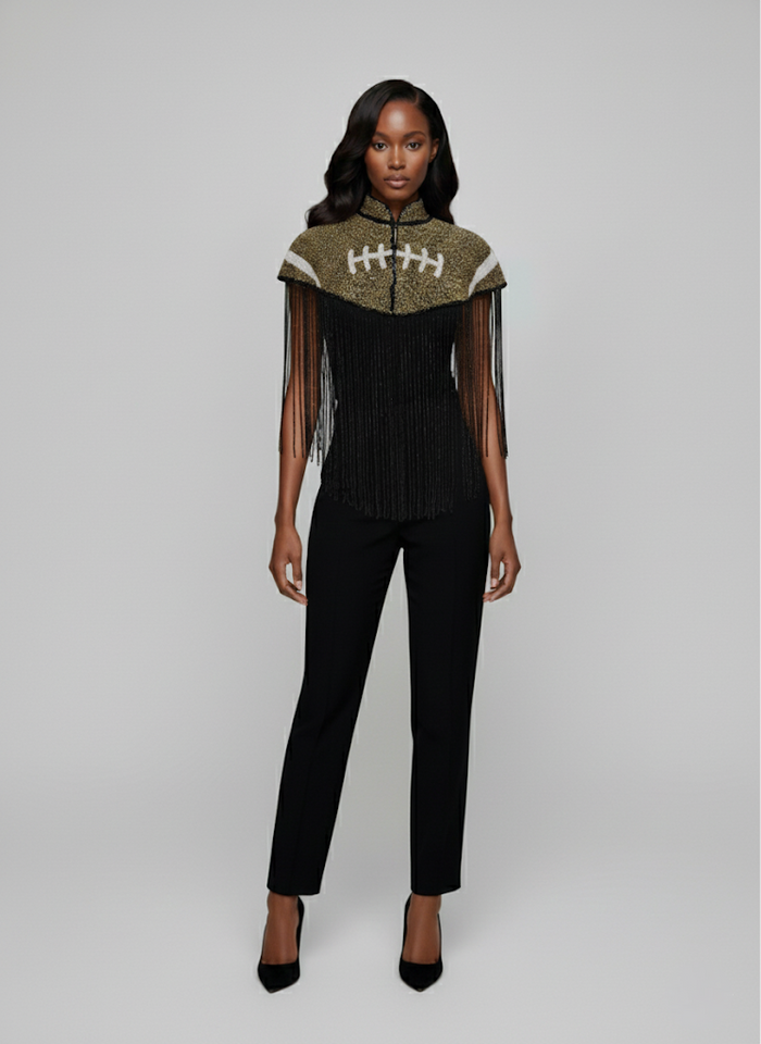 Bronze Touchdown Cape - Glamourous Grace