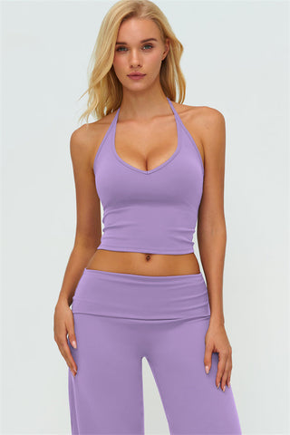 The Twirl Halter Tank Top Straight Leg Pants 2-Piece Set