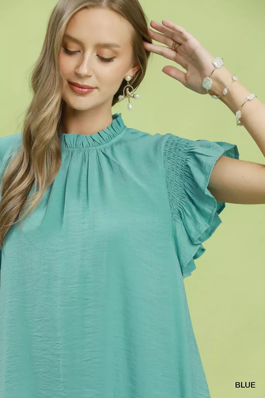 Umgee Ruffle Flutter Sleeve Dress - Glamourous Grace