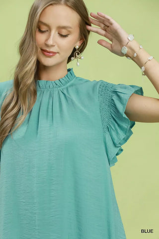 Umgee Ruffle Flutter Sleeve Dress - Glamourous Grace