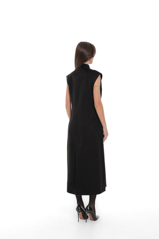 Eileen Cashmere Blend Longline Vest in Black