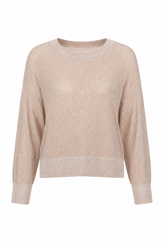 Pima Cotton Metallic Mini Seed Stitch - Blush/Silver - Glamourous Grace