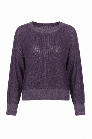 Pima Cotton Metallic Mini Seed Stitch - Plum/Silver - Glamourous Grace