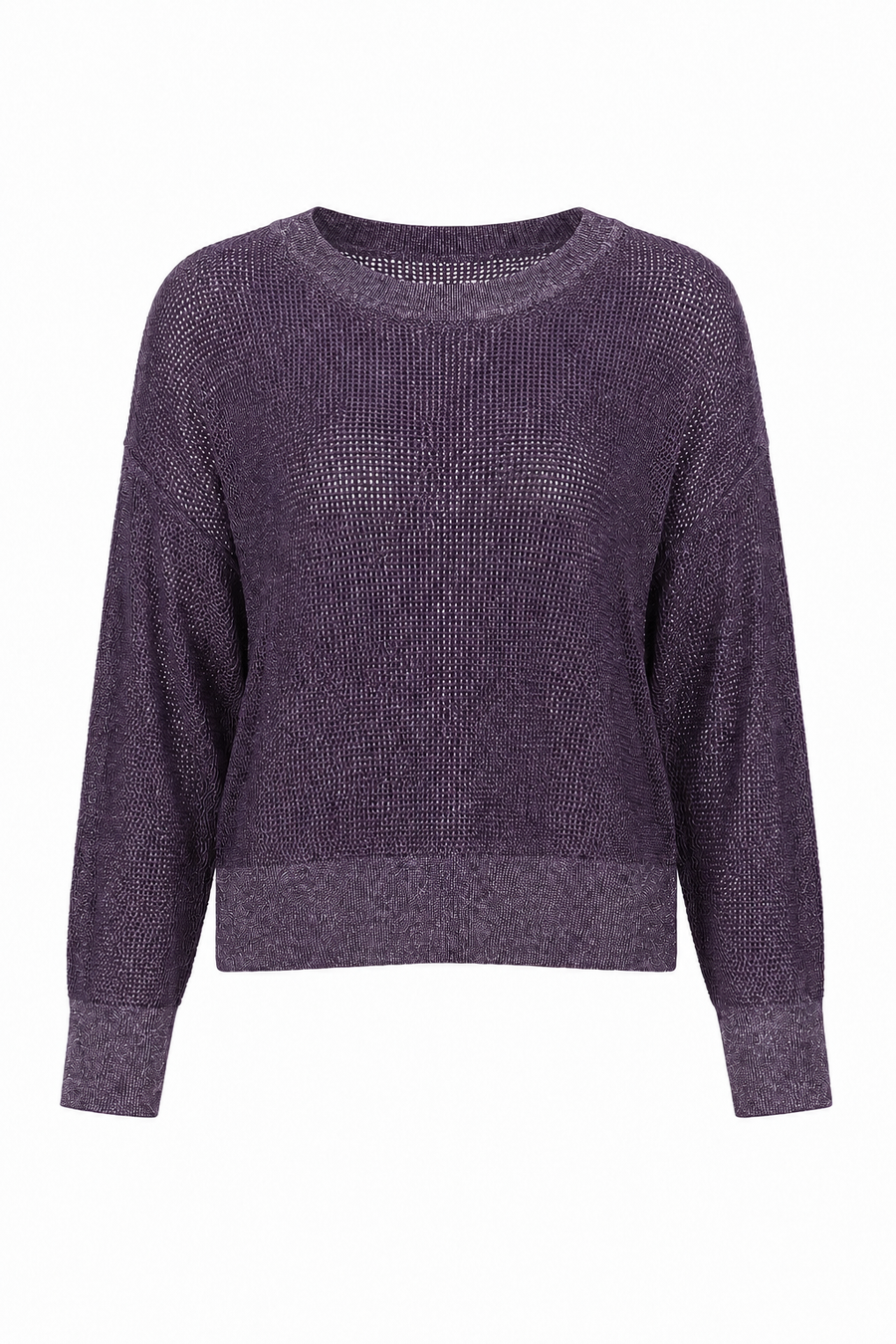 Pima Cotton Metallic Mini Seed Stitch - Plum/Silver - Glamourous Grace