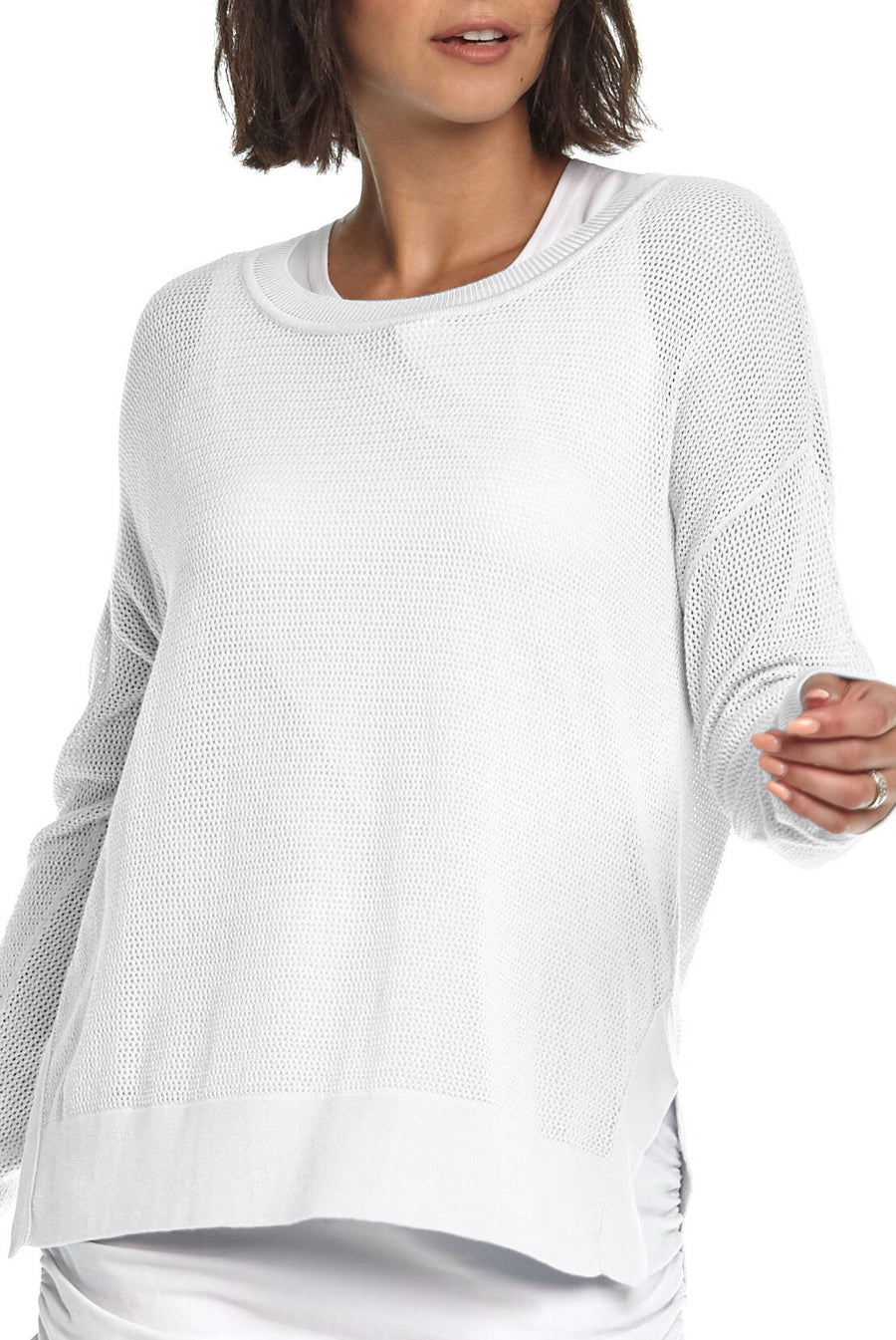 Pima Cotton Mini Seed Stitch - White - Glamourous Grace