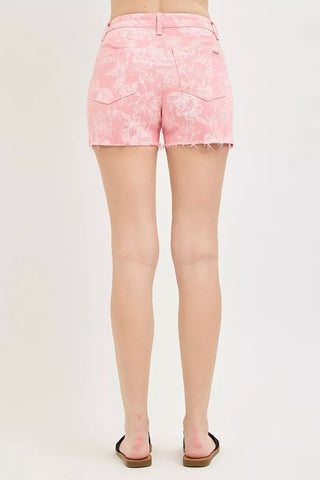 RISEN High Rise Sketched Floral Shorts