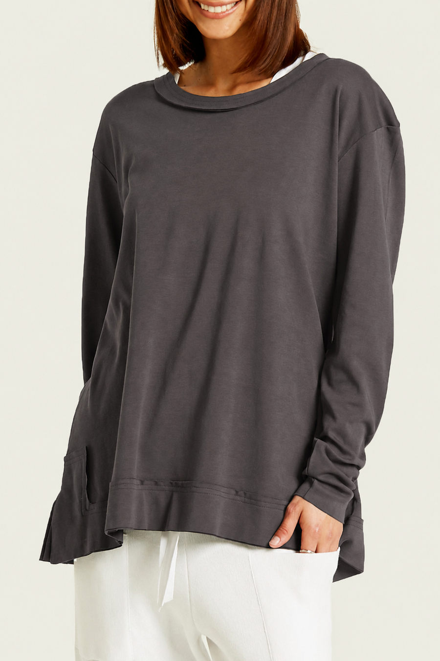 Pima Cotton Detail Tee - Lava - Glamourous Grace