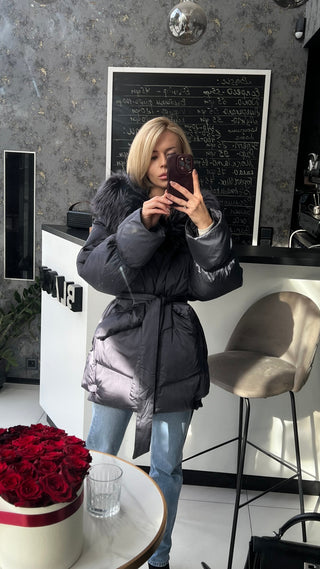 Orchid Genuine Fur Trim Down Parka