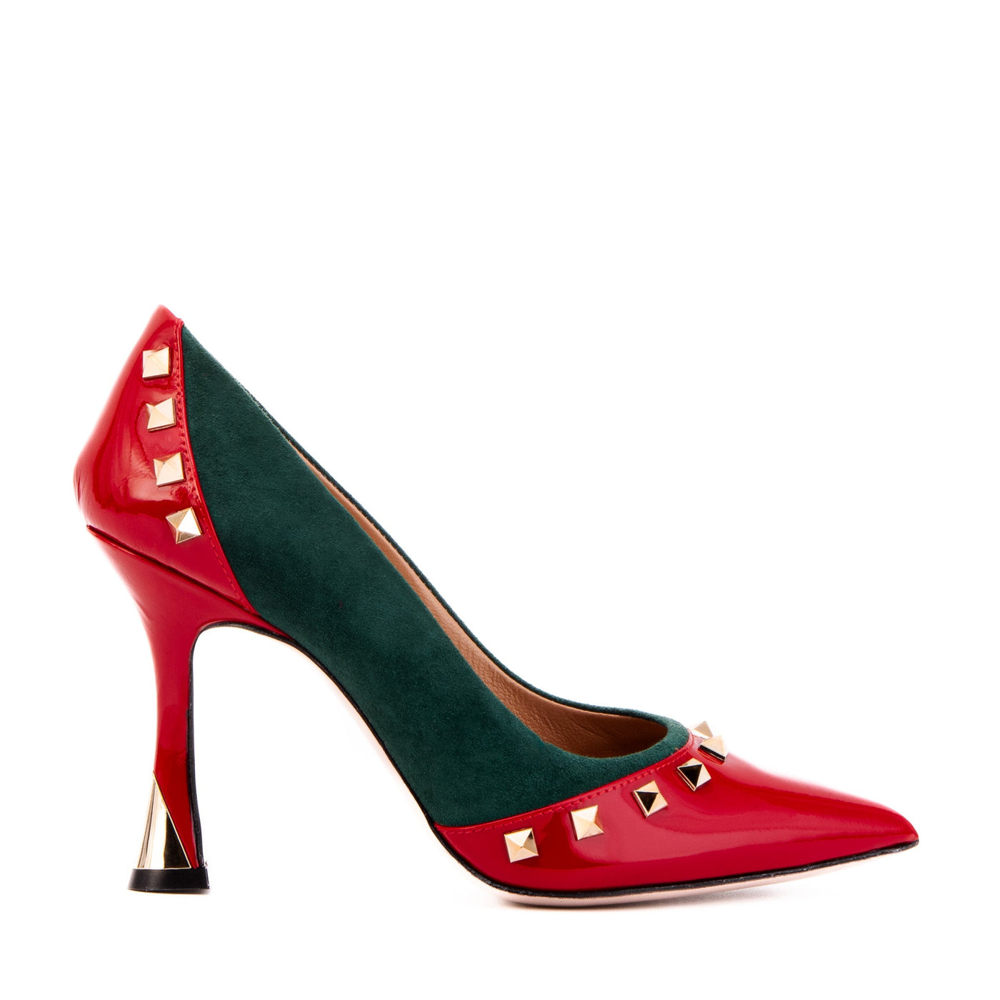 The Bella Vita Studded Red & Green Leather Pump Women Shoe - Glamourous Grace