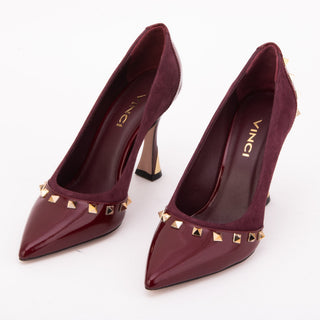 The Bella Vita Studded Burgundy Leather Pump Women Shoe - Glamourous Grace