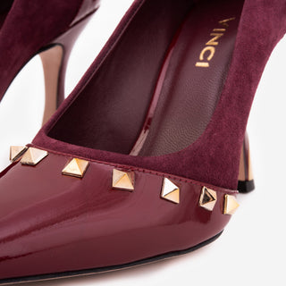 The Bella Vita Studded Burgundy Leather Pump Women Shoe - Glamourous Grace