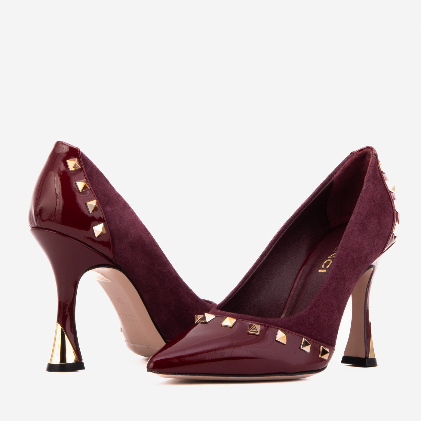 The Bella Vita Studded Burgundy Leather Pump Women Shoe - Glamourous Grace
