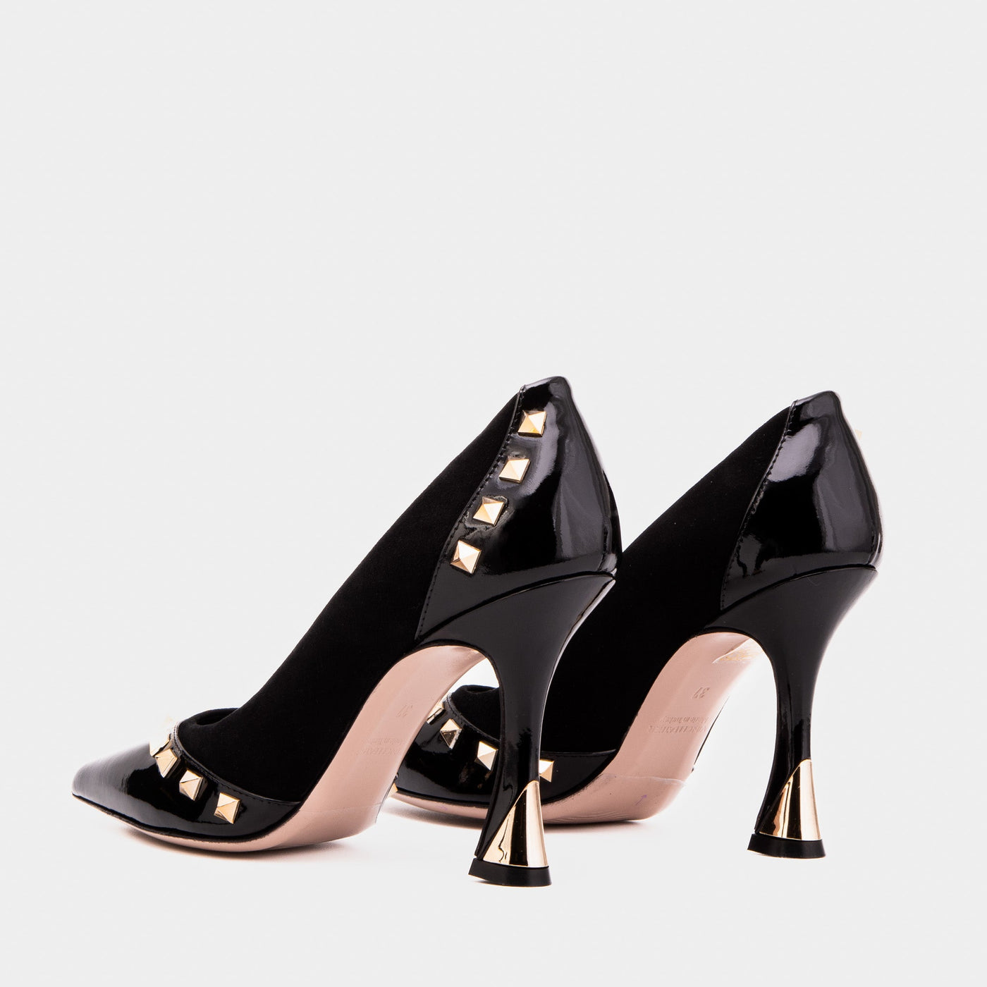 The Bella Vita Studded Black Leather Pump Women Shoe - Glamourous Grace