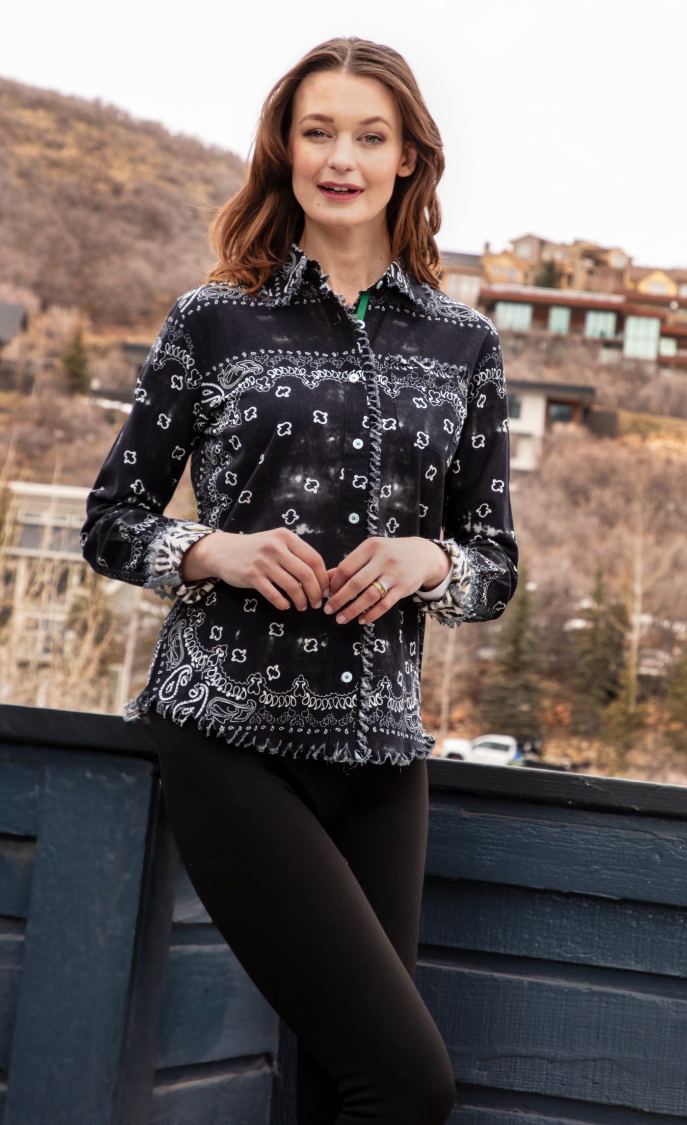 Black Bandana Print Cape Cod - Glamourous Grace