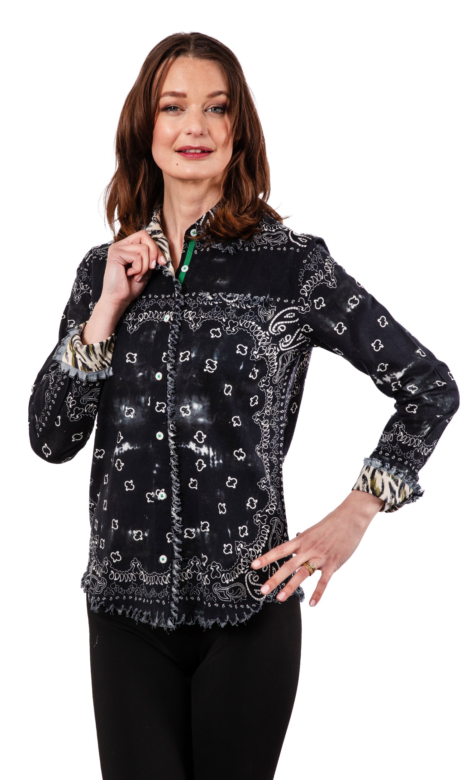 Black Bandana Print Cape Cod - Glamourous Grace