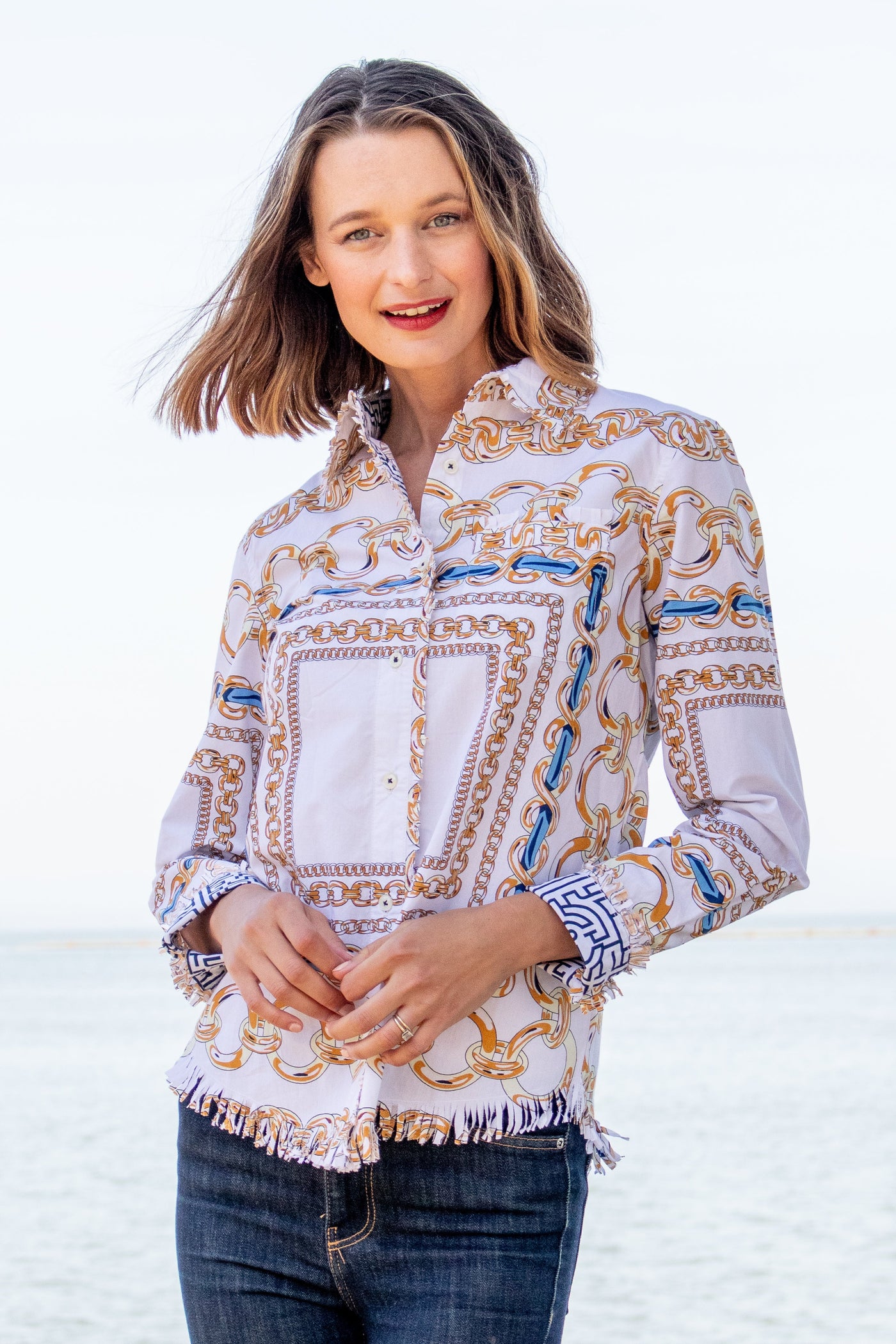 Cape Cod Shirt Blue Links - Glamourous Grace