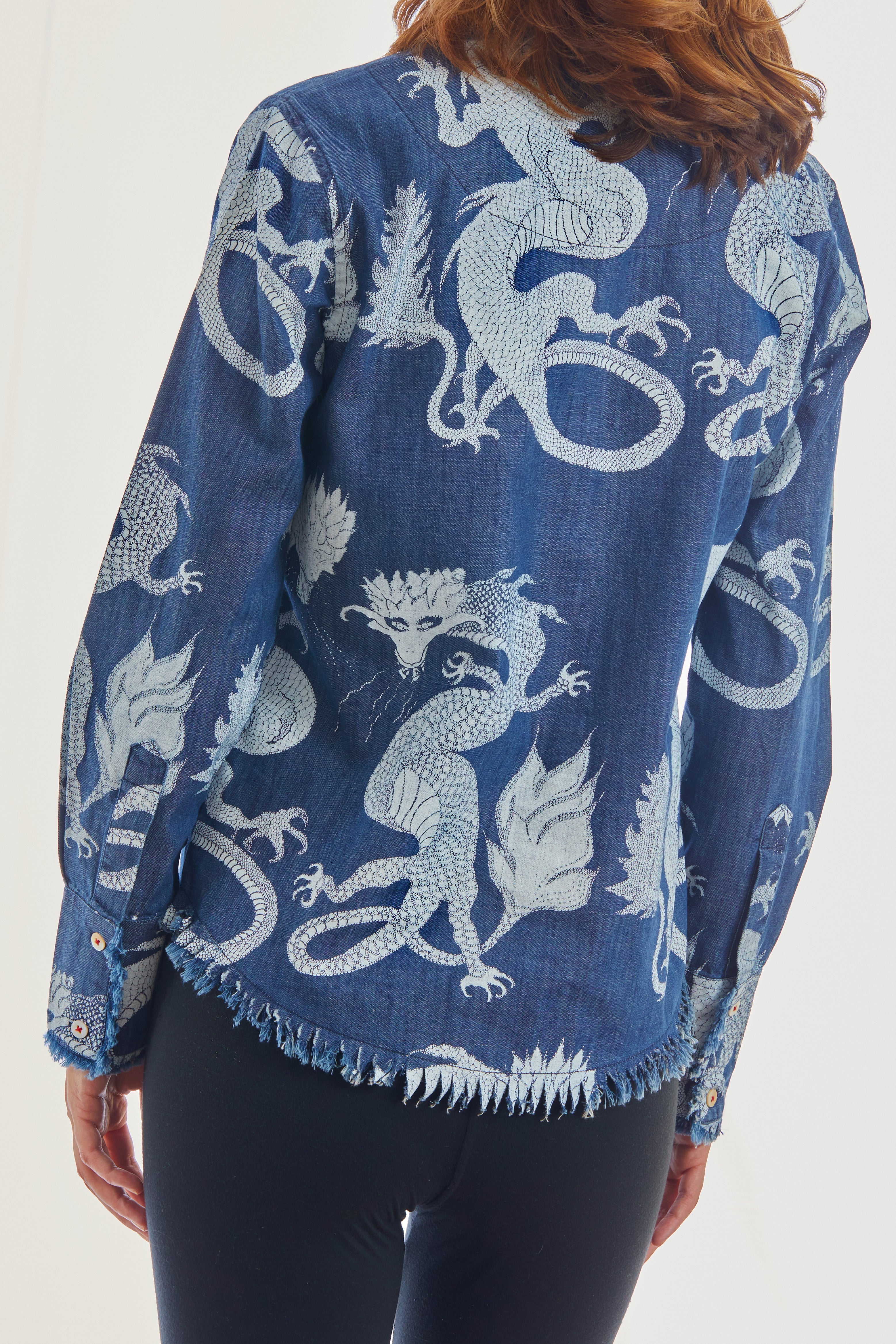 Cape Cod Shirt Denim with our Gorgeous Print - Glamourous Grace