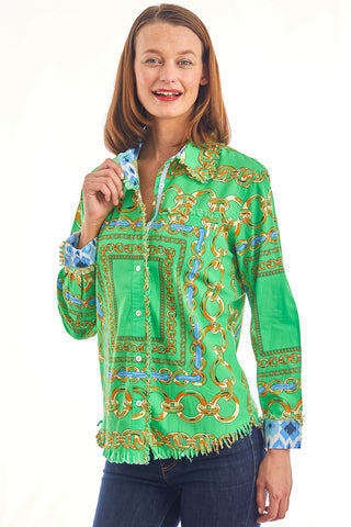Cape Cod Tunic Green Blue Links - Glamourous Grace