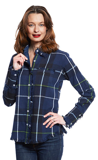 Cape Cod Tunic Blue Yard-Dyed-Flannel - Glamourous Grace