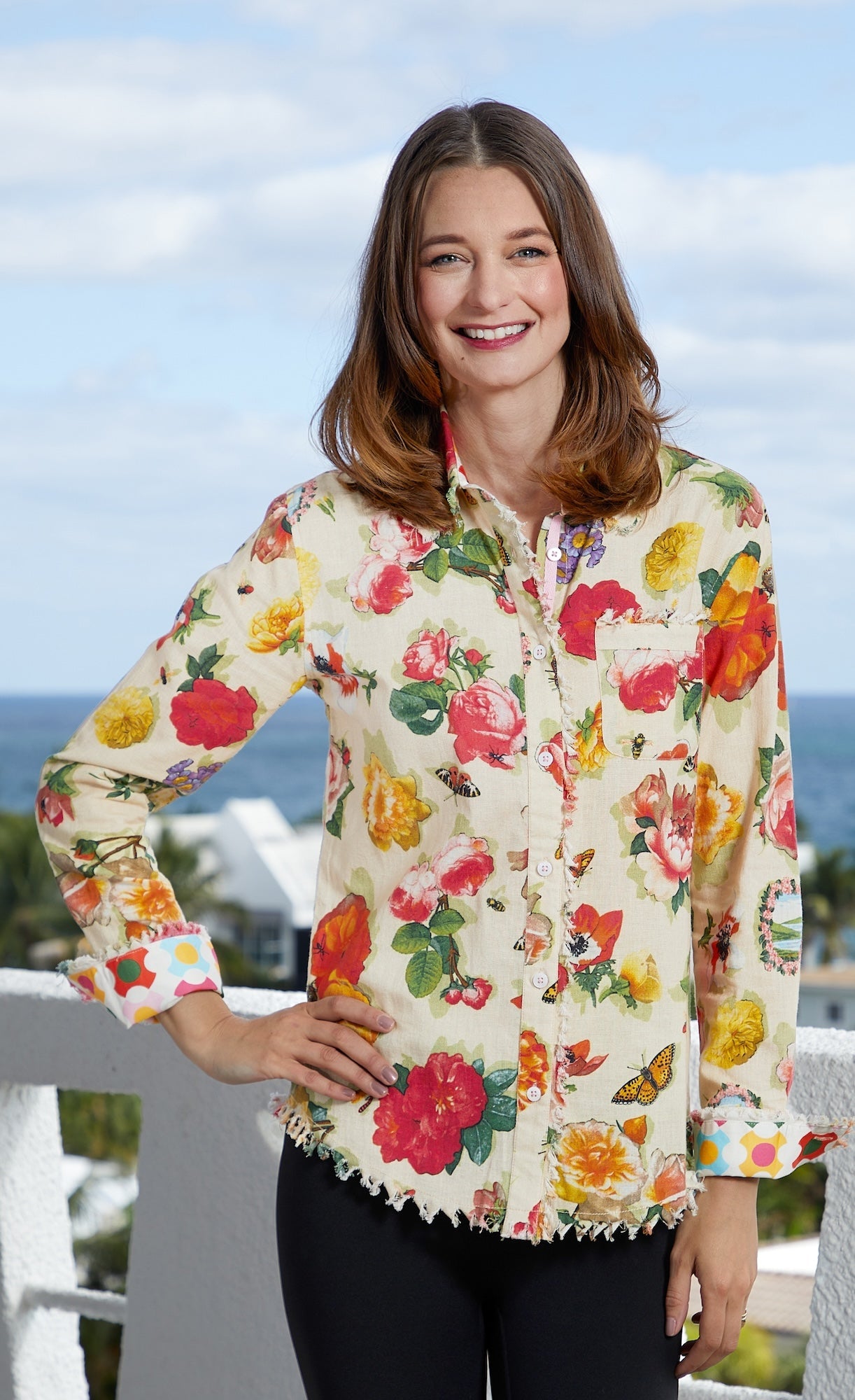 Cape Cod Tunic Botanical Print - Glamourous Grace