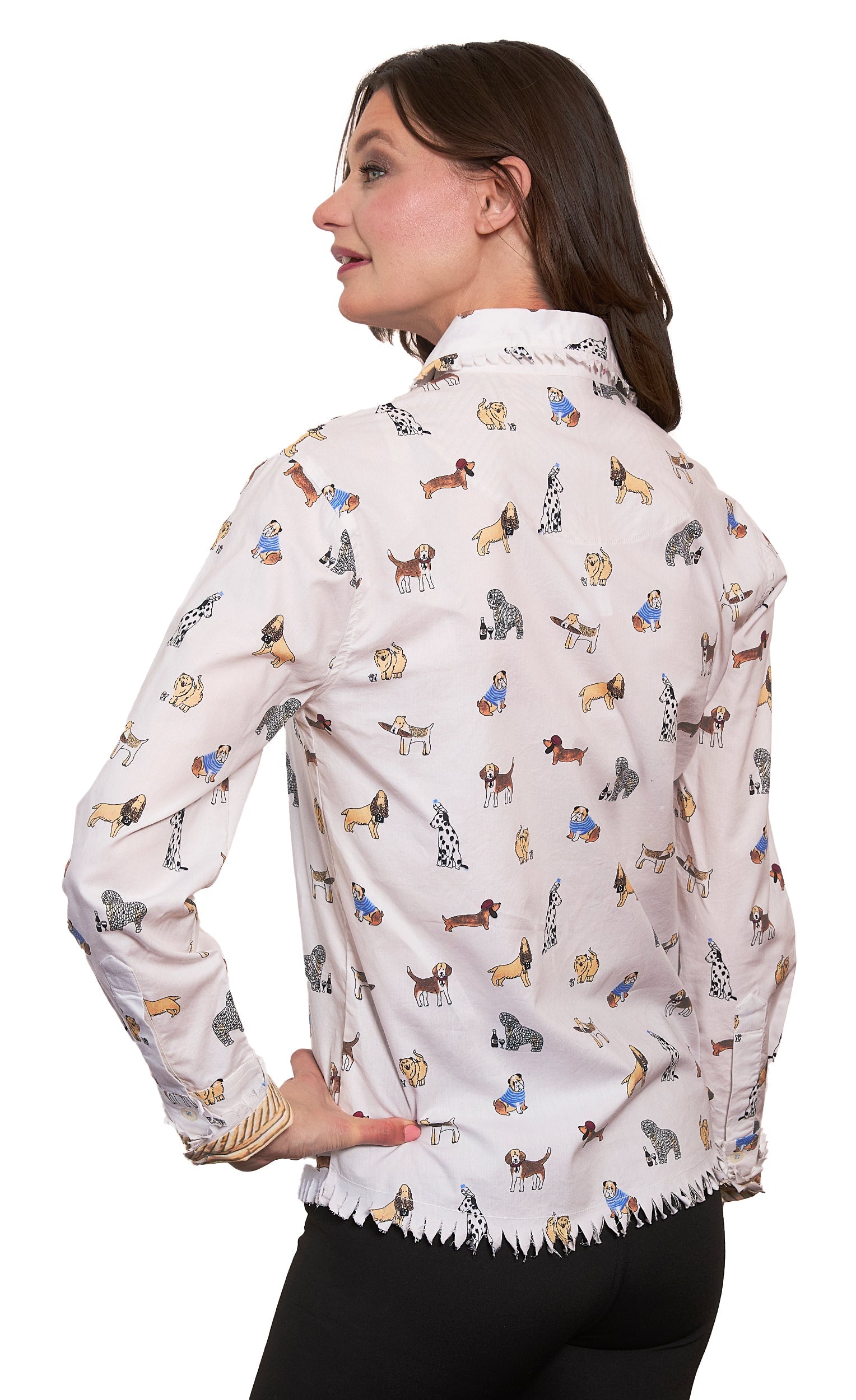 Cape Cod Top With All The French Doggies - Glamourous Grace
