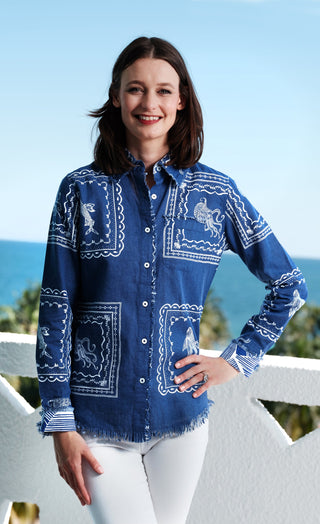 Cape Cod Top Sealife Print - Glamourous Grace