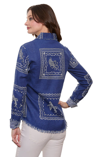 Cape Cod Top Sealife Print - Glamourous Grace