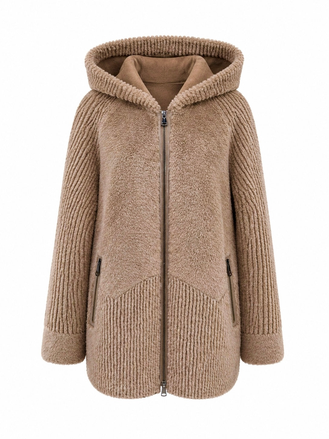Reversible Faux Fur & Suede Coat